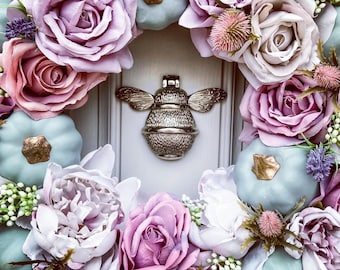 Bee Door Knocker for Front Door Silver Polished Solid Nickel