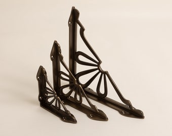 Solid Brass Flower Shelf Bracket | 3 Finishes (Sold Individually)