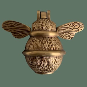 Bee Door Knocker for front door | Polished Solid Brass Bronze Knockers Strike Plate | UPVC | Bumblebee Front Door Furniture Brass bee