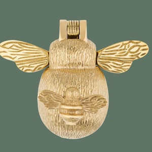 Mini Bee Door Knocker for front door | Polished Solid Brass Bee | Gold Knockers | UPVC Composite | Bumblebee Front Door Furniture