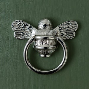 Bee Ring Drawer Pulls Drawer Knob Bee Drawer Handle Solid Brass Bee Cabinet knob Cupboards Doors Cabinets & Drawers wardrobe Nickel