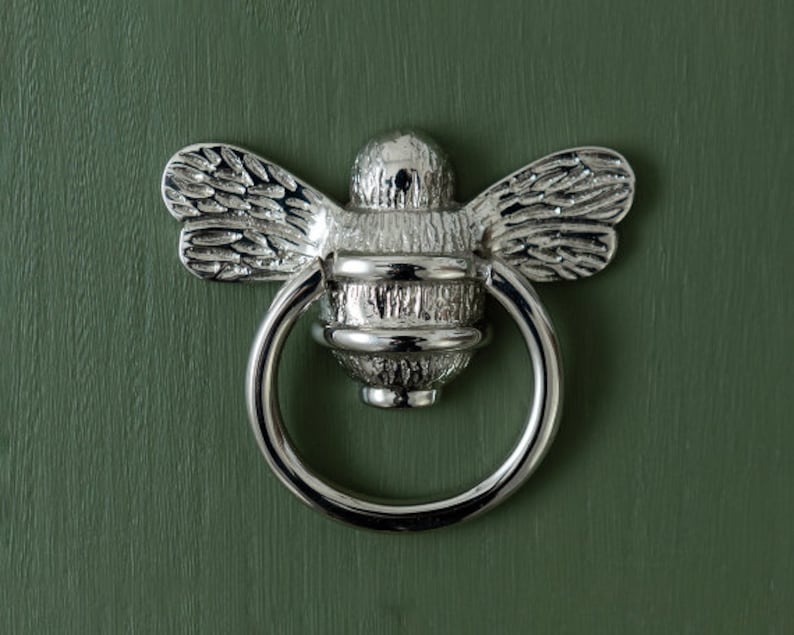 Bee Ring Drawer Pulls Drawer Knob Bee Drawer Handle Solid Brass Bee Cabinet knob Cupboards Doors Cabinets & Drawers wardrobe Nickel