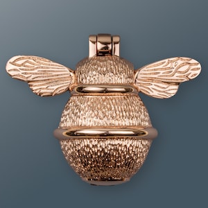 Bee Door Knocker for front door | Rose Gold Polished Solid Brass Bronze Knockers Strike Plate | UPVC | Bumblebee Front Door Furniture