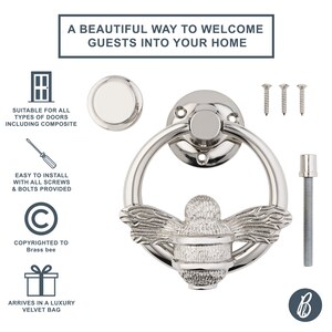 Bee door knocker by brass bee