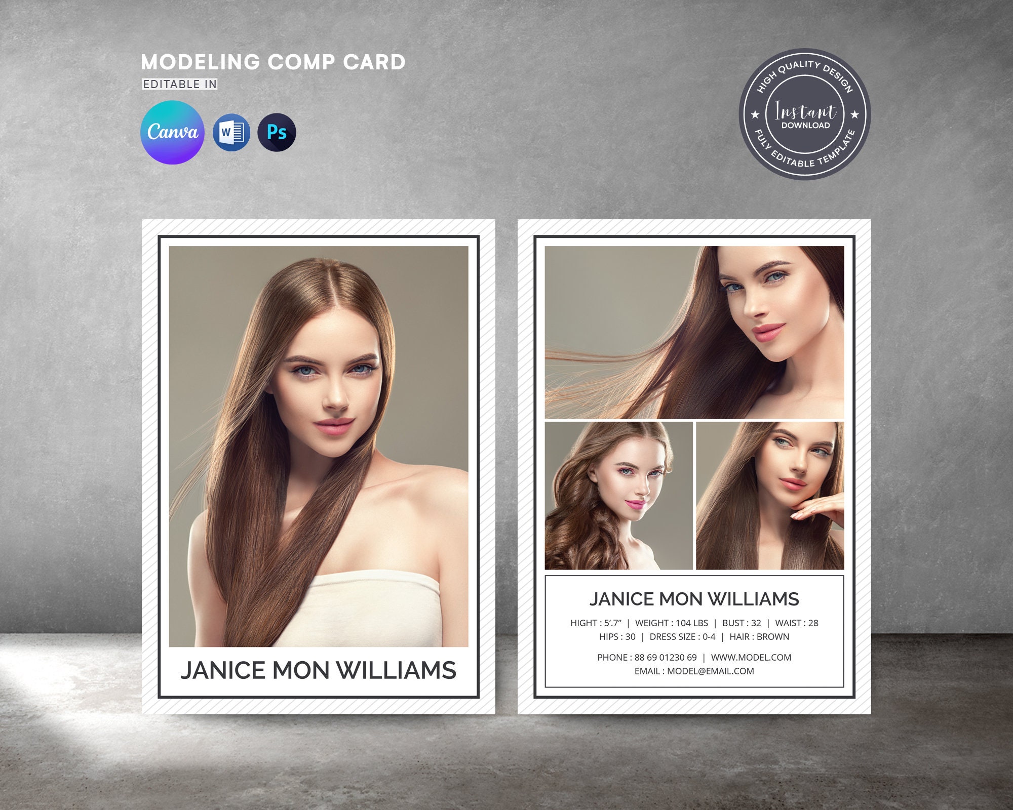 Modeling Comp Card, Fashion Model Comp Card, Comp Card Template Modeling Comp Card, Fashion Model Comp Card, Comp Card Template