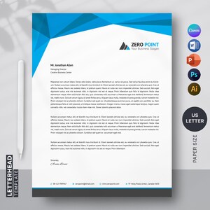 Plantilla de membrete editable de Canva, Plantilla de membrete comercial, Membrete para Word, PPTX, Photoshop e Illustrator, Descarga instantánea