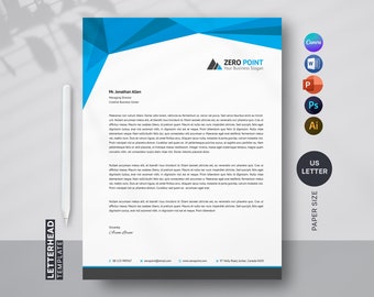 Canva Editable Letterhead Template |  Business Letterhead Template  |  Letterhead for Word, PPTX, Photoshop & Illustrator | Instant Download