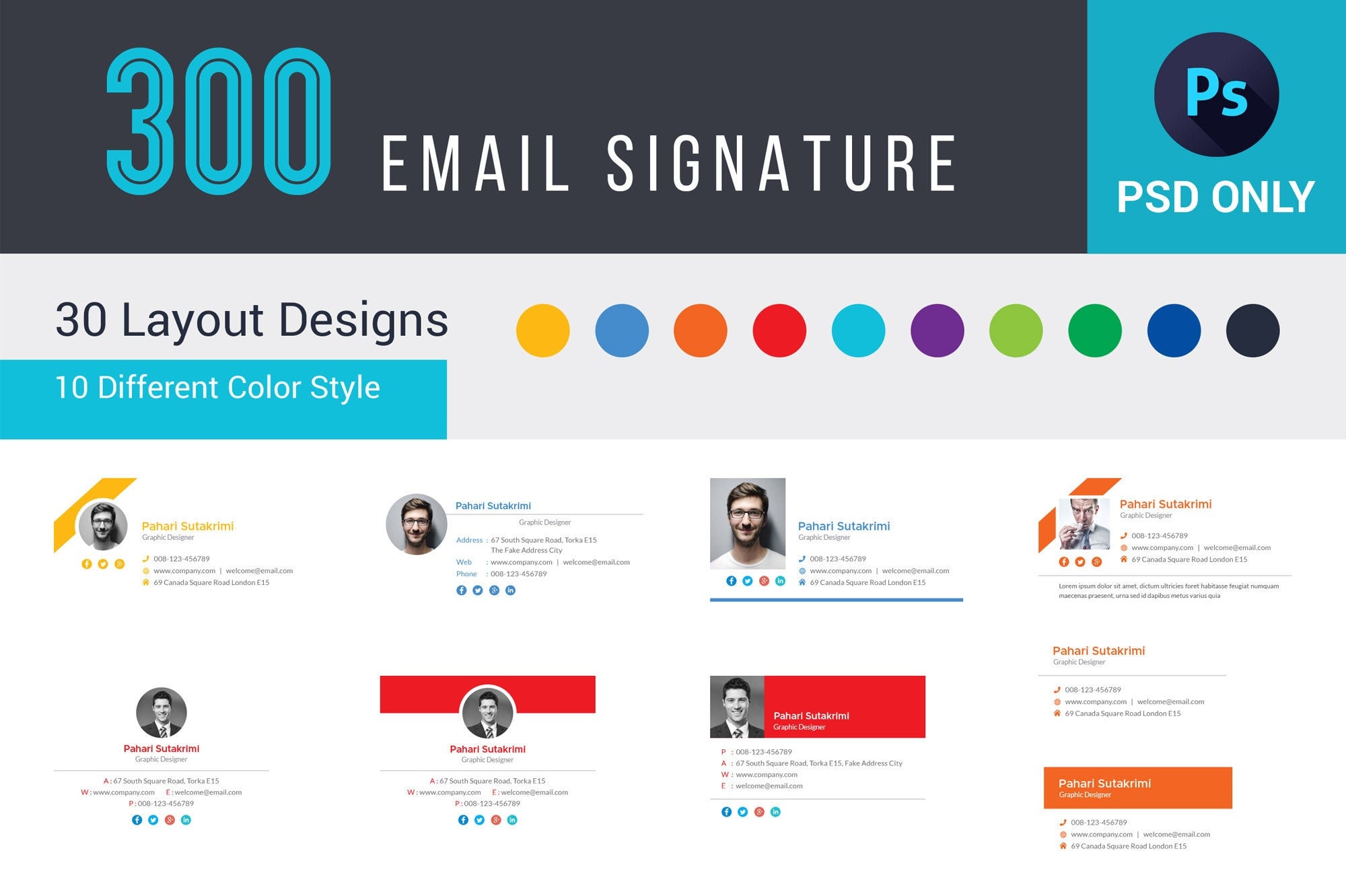 Download Email Signature Email Signature Bundle Psd Email Signature Etsy