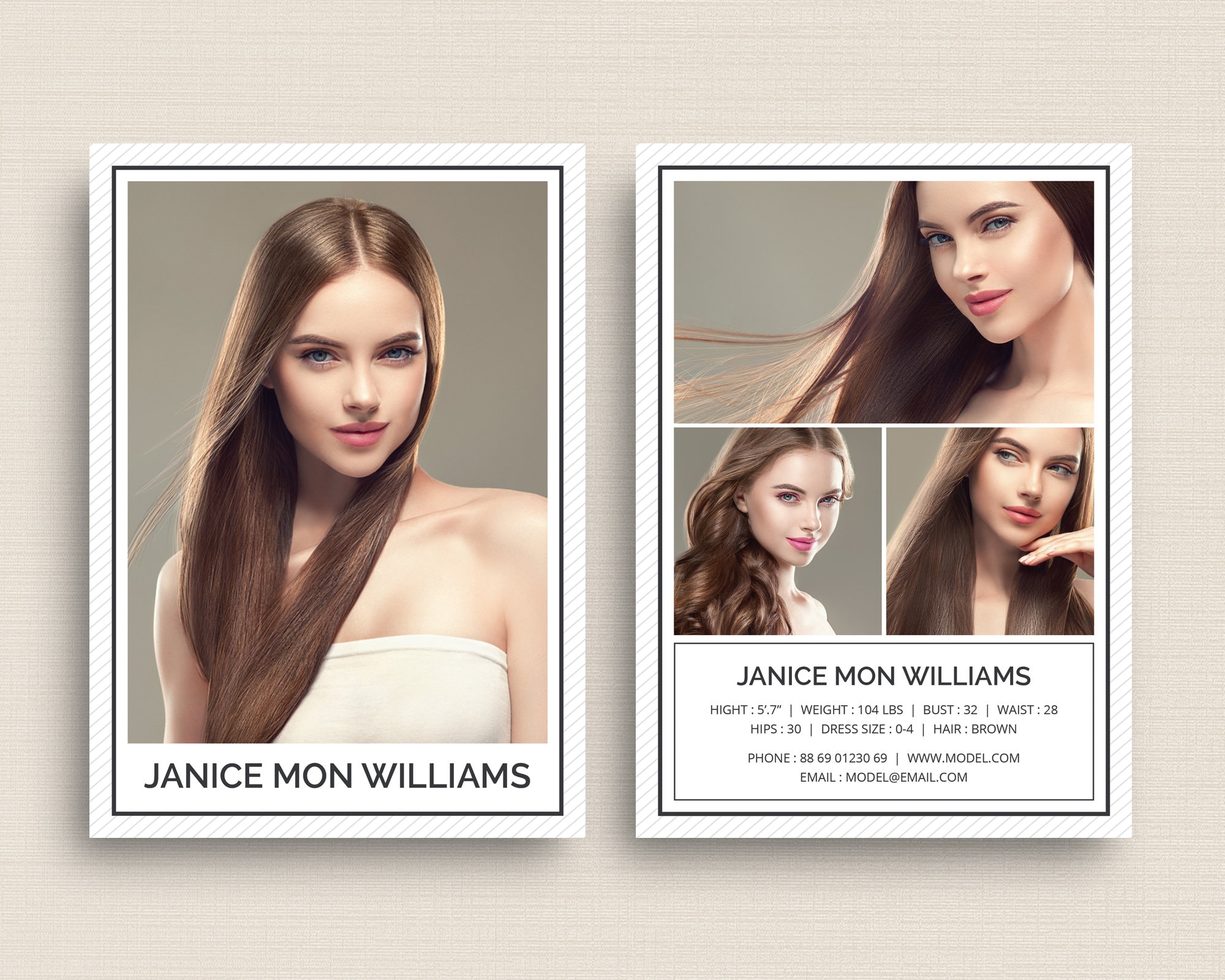 Modeling Comp Card, Fashion Model Comp Card, Comp Card Template ...
