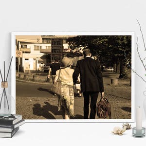 Street Photography A Helping Hand Print, Wall Art, Sepia Print, Printable Art, Instant Digital Download Print