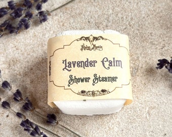 Lavender shower steamer, calming relaxing scent. Bath shower aromatherapy, meditation and relaxation, cottagecore floral pretty witchy gift