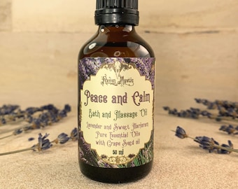 Lavender bath and massage oil, relaxing aromatherapy oil for Peace and Calm. Birthday or Mothers Day gift with Lavender for girlfriend, mum