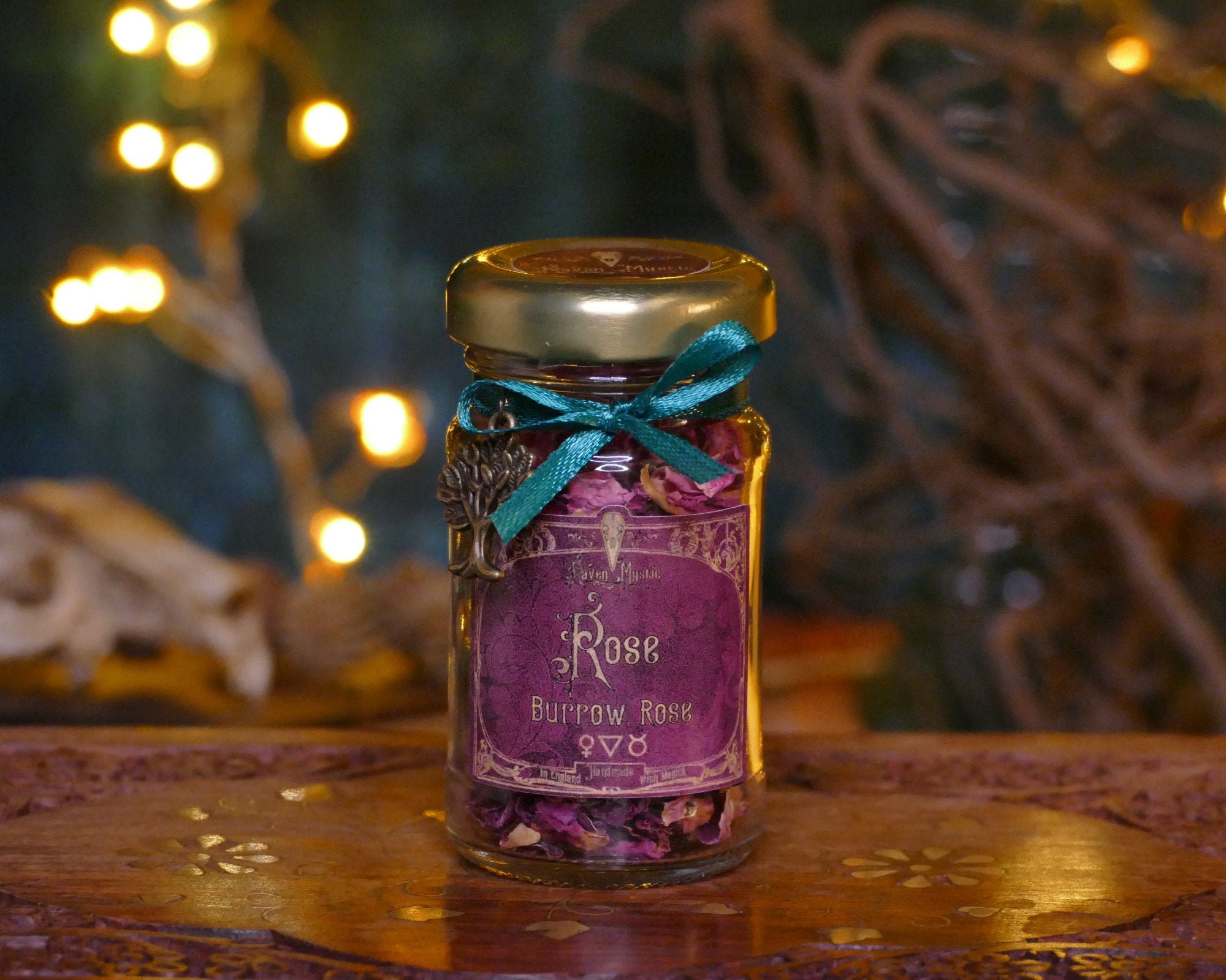 Rose petals in a jar deep pink apothecary herbalism Etsy