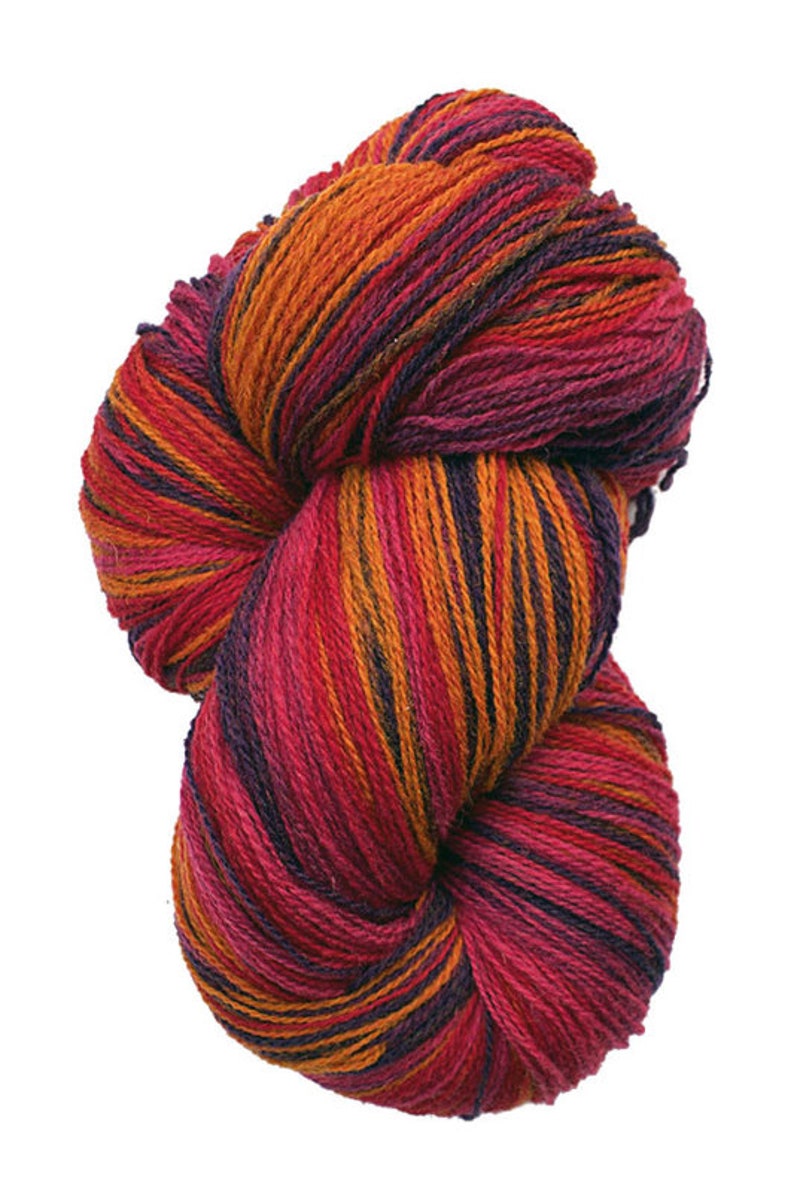 Kauni EGL knitting wool yarn orange red pink multicolour image 1