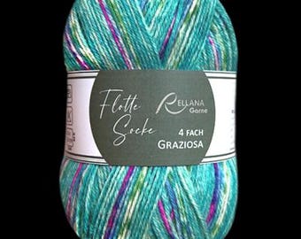 Filato per calzini Flotte Socke a 4 capi • Colorato e resistente