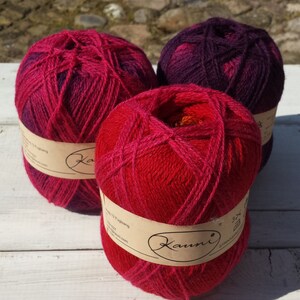 Kauni EGL knitting wool yarn orange red pink multicolour image 2