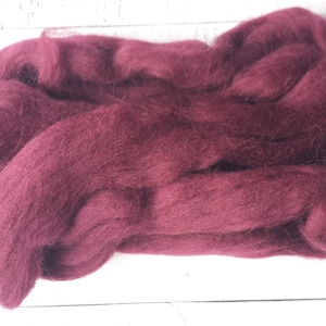 Wine red needle felting  wool, wool for felting, roving wool