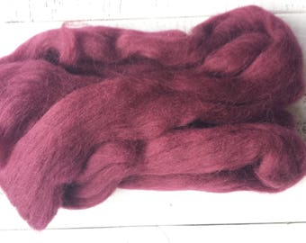 Wine red needle felting  wool, wool for felting, roving wool