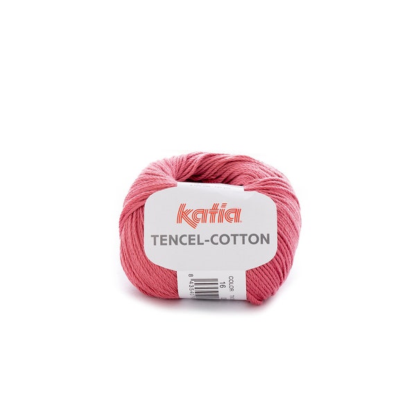 Katia Tencel-cotton no. 16 raspberry red, summer yarn, Lyocell and Cotton