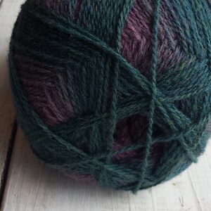 Kauni EA knitting wool yarn purple lime green grey, 100% wool image 4