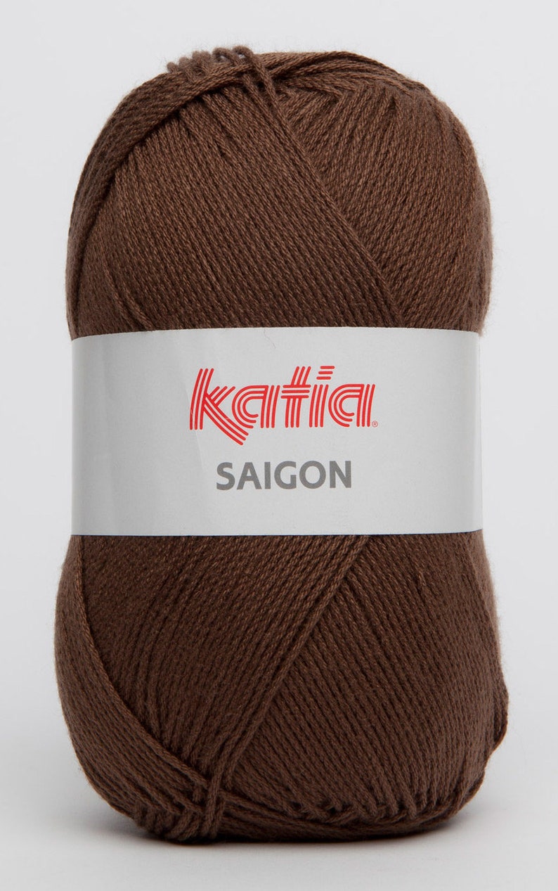 May include: A ball of brown Katia Saigon yarn.