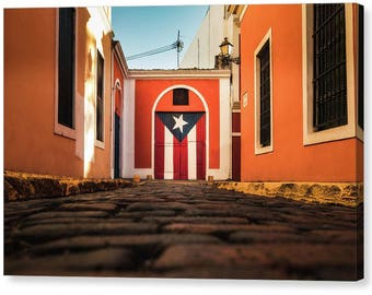 Colorful Houses Of Old San Juan Wall Canvas Puerto Rico Wall Etsy