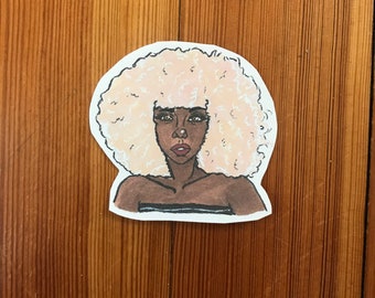 Pink Pastel Afro Sticker