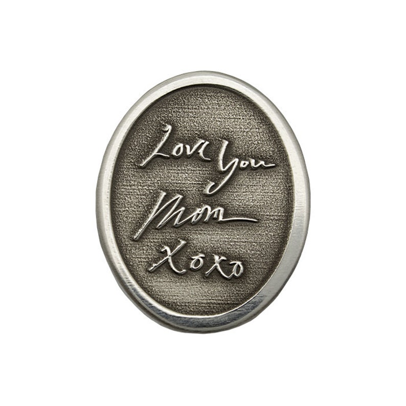 No Chamber Personalized Sterling Silver Pocket Stone Handwriting Comfort Charm