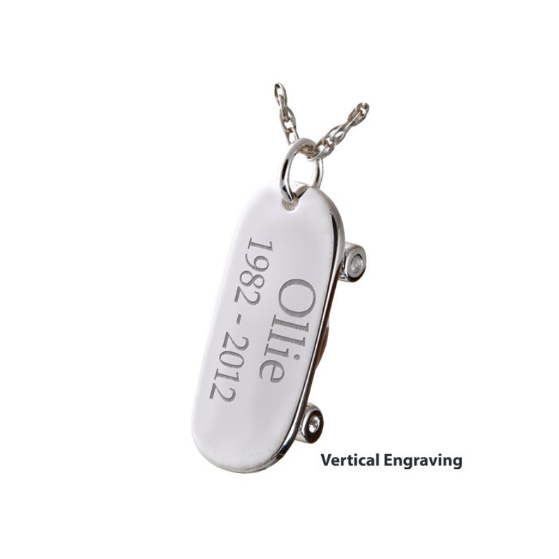 Skateboard Cremation Urn Necklace Sterling Silver or 14K Etsy