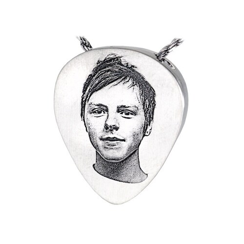 Twotone Guitar Pick Cremation Pendant Etsy
