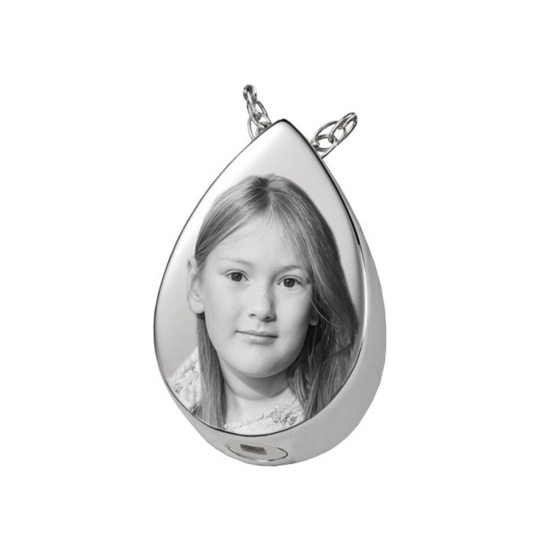 Handwriting Teardrop Ash Urn Necklace Cremation Ashes Remembrance Jewelry Sterling Silver or Stainless Memorial Charm Pendant