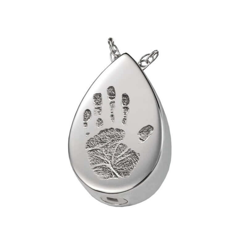 Handwriting Teardrop Ash Urn Necklace Cremation Ashes Remembrance Jewelry Sterling Silver or Stainless Memorial Charm Pendant