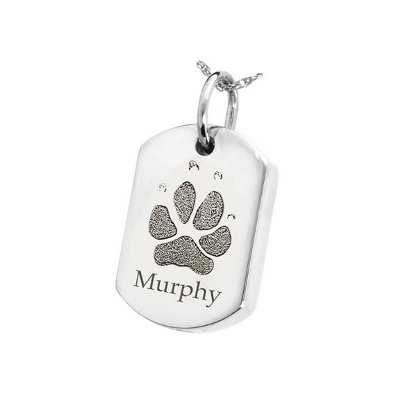 Cremation Ashes Sterling Silver Paw Print Pendant Pet Memorial Memorial Pendant Cremation Ashes Jewellery Resin Necklace