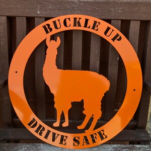 Buckle Up Llama Sign
