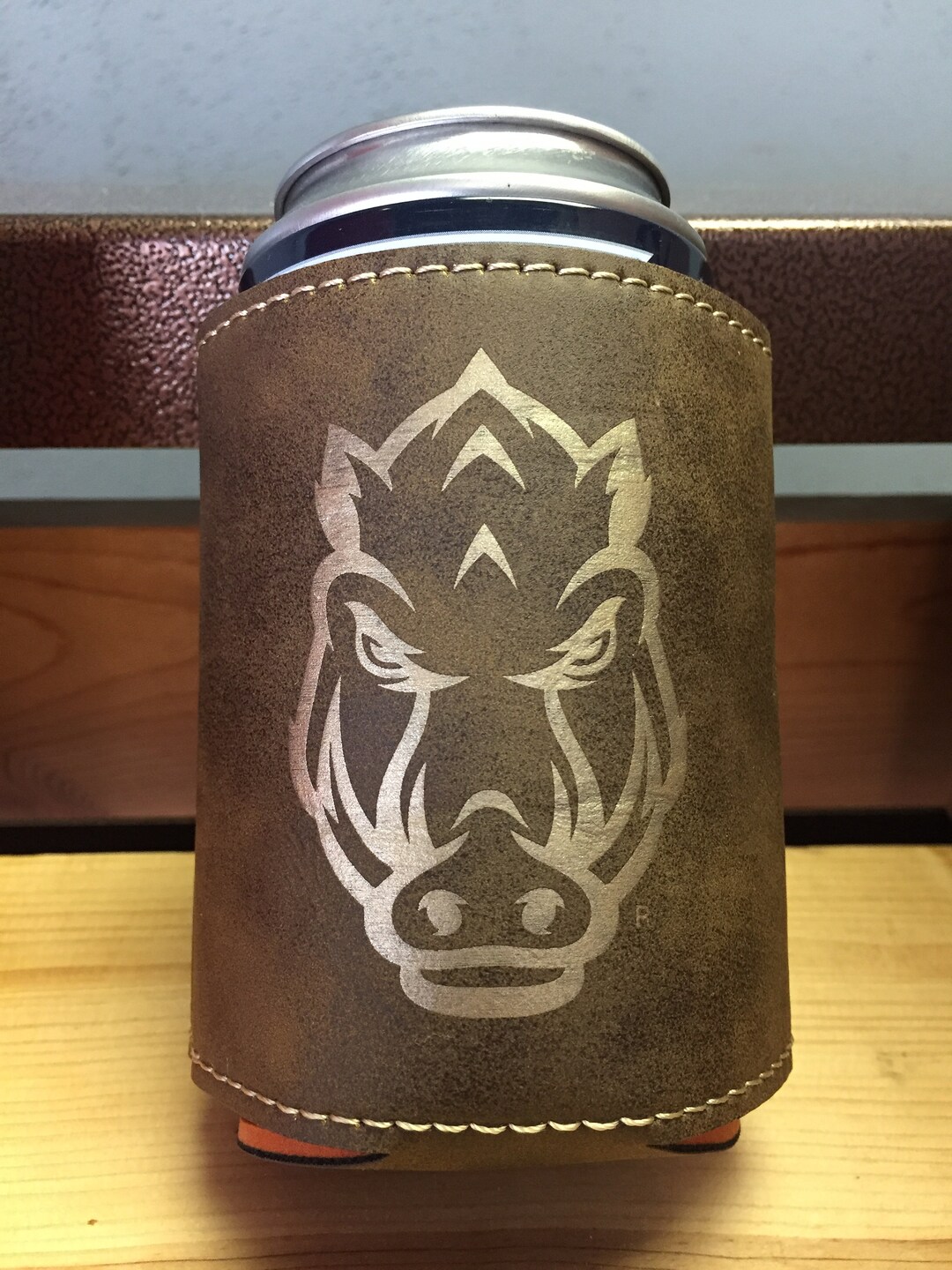Front Facing Razorback Leather Can Holder - Etsy