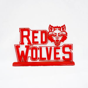 Red Wolves Mailbox Topper