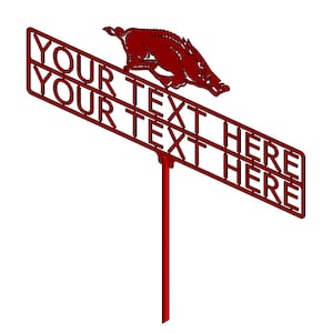 Razorback Yard Sign - 2 Lines of Text