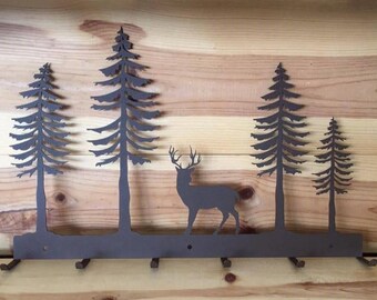 Rustic Forest Deer Hat Rack
