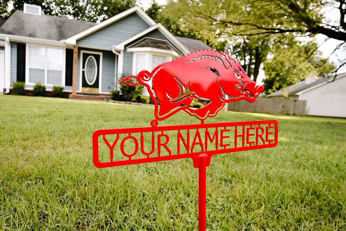 Welcome Razorback Sign Razorback Yard Sign - 2 Lines of Text - Etsy