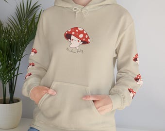 Cottagecore Mushroom Hoodie: Whimsical Toadstool Sweatshirt