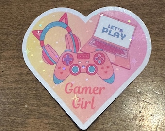 Gamer Girl Heart Sticker