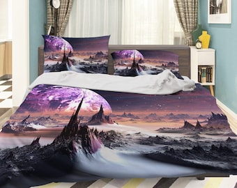 262 With Duvet Cover,Pillow Cases /& Fitted Sheet 3D Effect Bedding Complete Set