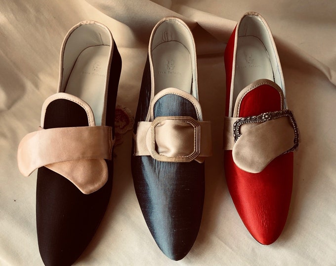 18th Century Shoe,  Reenactment, Georgian, historical footwear, silk shoes, duchess