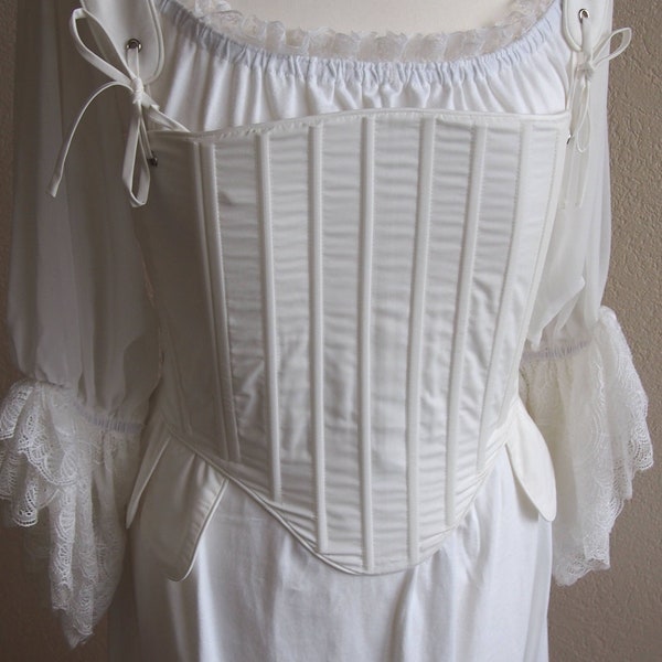 18th century , Georgian Stays , French corset Marie Antoinette in Coton in size S to XXL