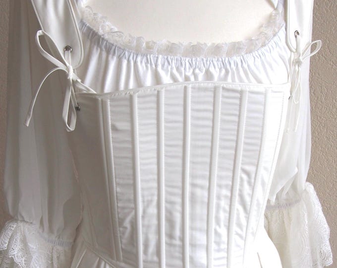 18th century , Georgian Stays , French corset Marie Antoinette in Coton in size S to XXL