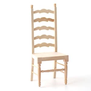Bare Wood Ladderback Chair for 12th Scale Dolls House