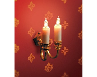 12V Double Wall Candle Light for 12th Scale Dolls House