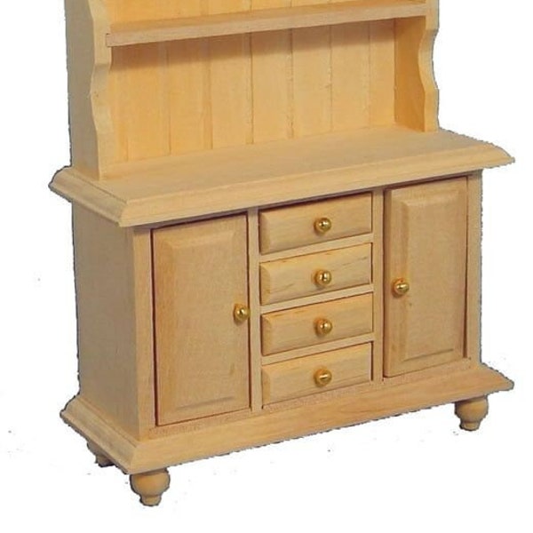 Bare Wood Welsh Dresser for 12th Scale Dolls House