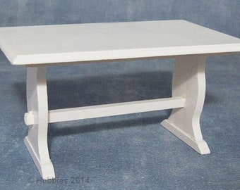 White Country Kitchen Table for 12th Scale Dolls House