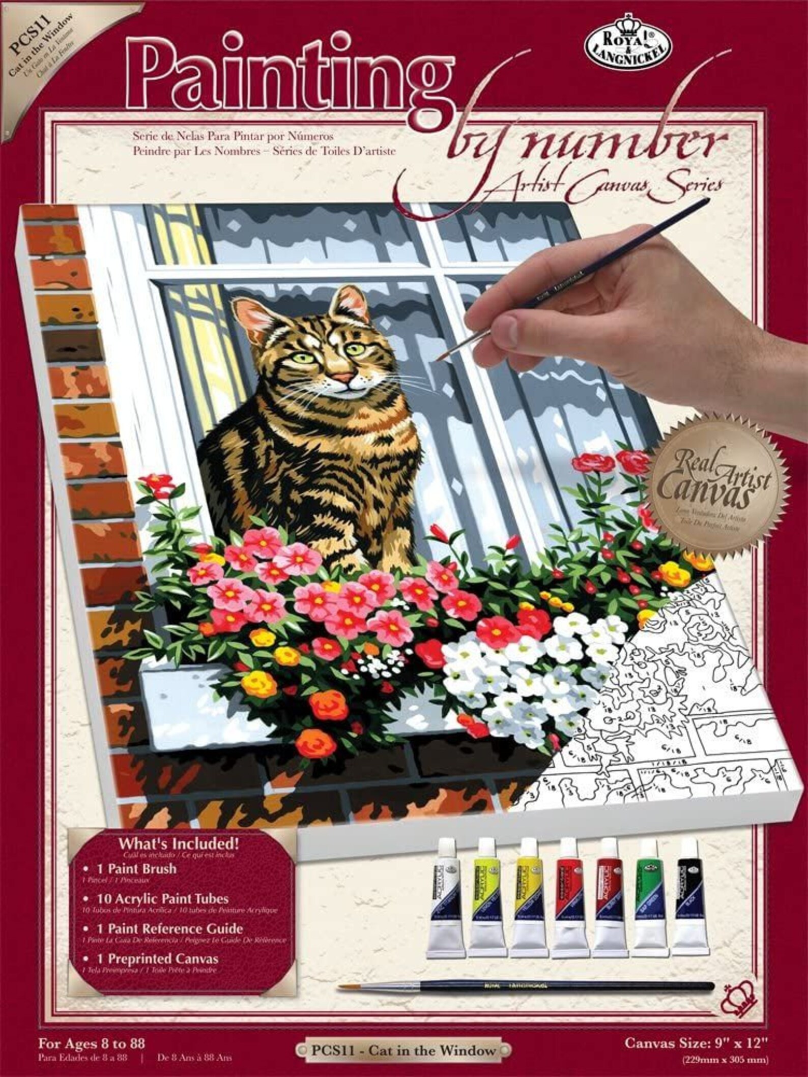 Canvas Cat Painting by Numbers Kit Etsy UK